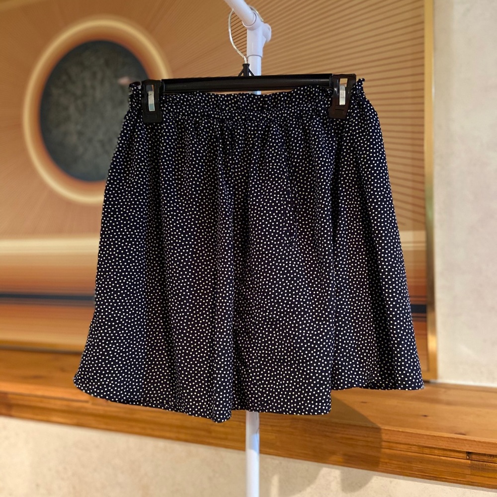 Navy Blue Polka Dot Skirt